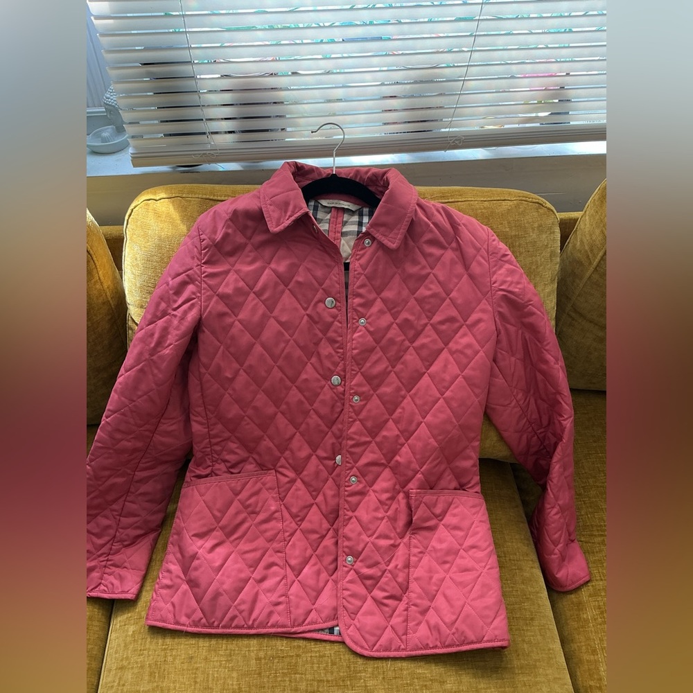 Vintage 90’s Authentic Burberry Pink Quilted Ski Jacket